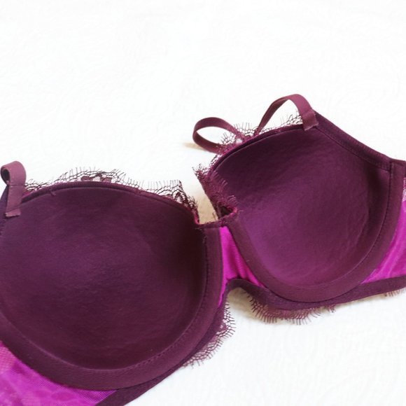 Victoria's Secret | Dream Angel Lined Demi Bra Dark Magenta - Picture 6 of 11